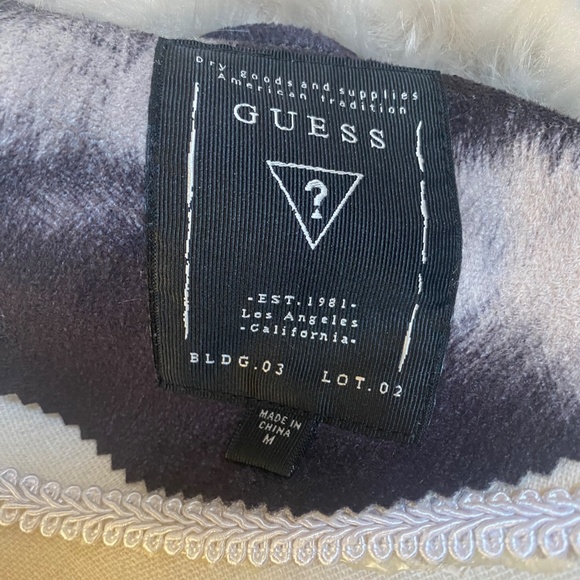 Guess White Tiger Print Faux Fur Trim Jacket - Picture 3 of 3